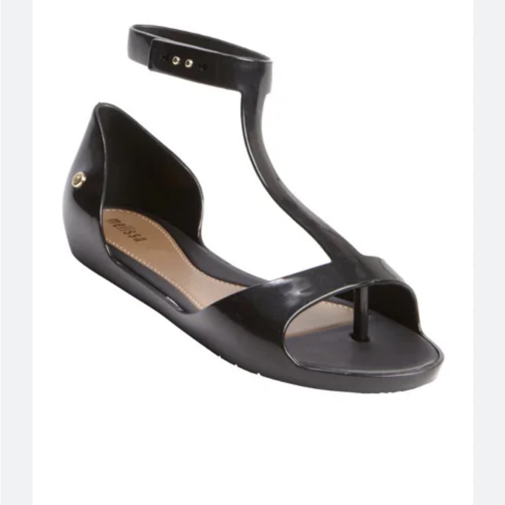 Melissa Women's Elegant Black Sandals matte black size 8 U.S EUC
